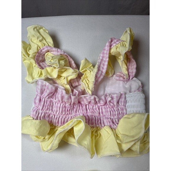 Smocked Baby Girl Set Pink Gingham Size 6-9 Months Preowned - Picture 3 of 7